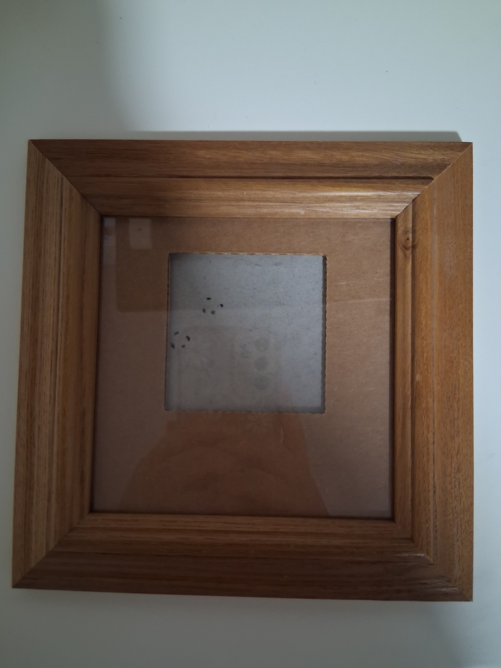 Natural Brown Wooden Square Photo Frame 5x5in W/ Stand